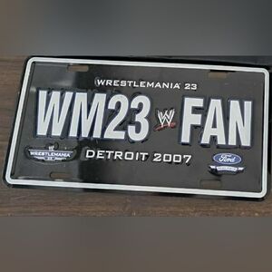 WWE Black and White WrestleMania 23 Fan License Plate
